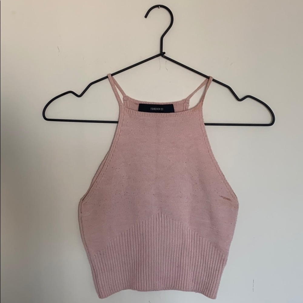 Pink Knit Crop Top - Picture 1 of 2